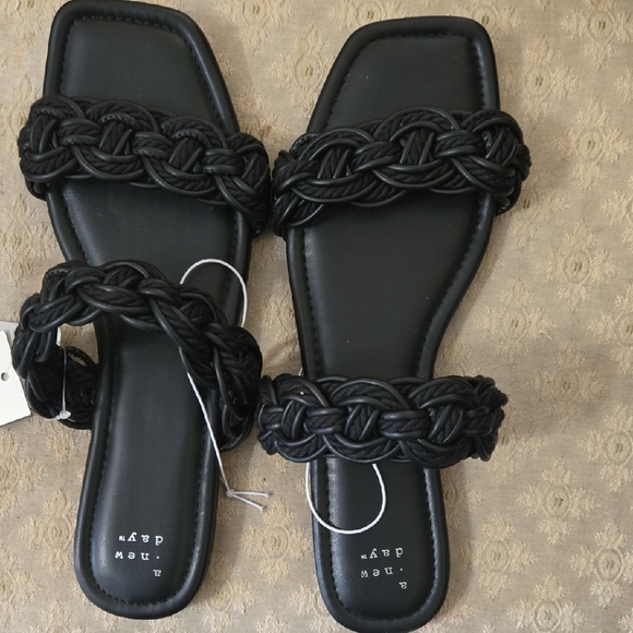 a new day Shoes - A New Day Black Braided Women's Sandals